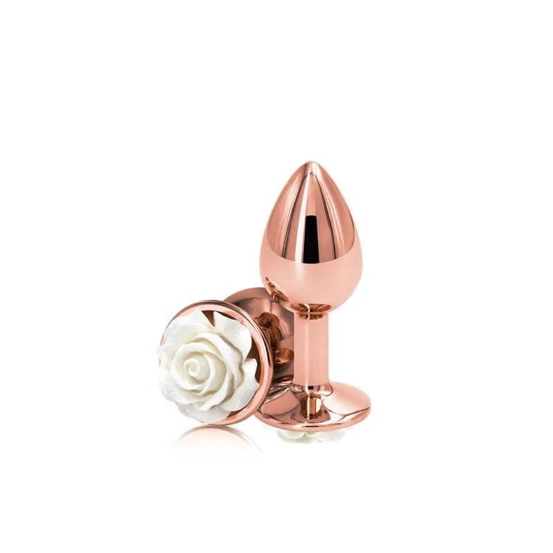 Rear Assets Rose Butt Plug - Small, White