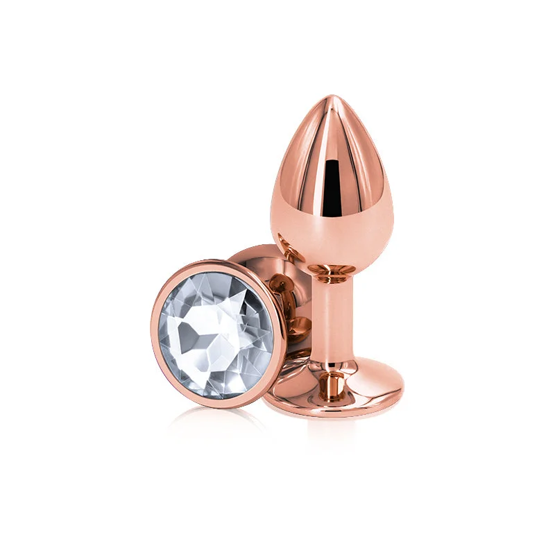 Rear Assets Rose Gold Plug - Small, Clear