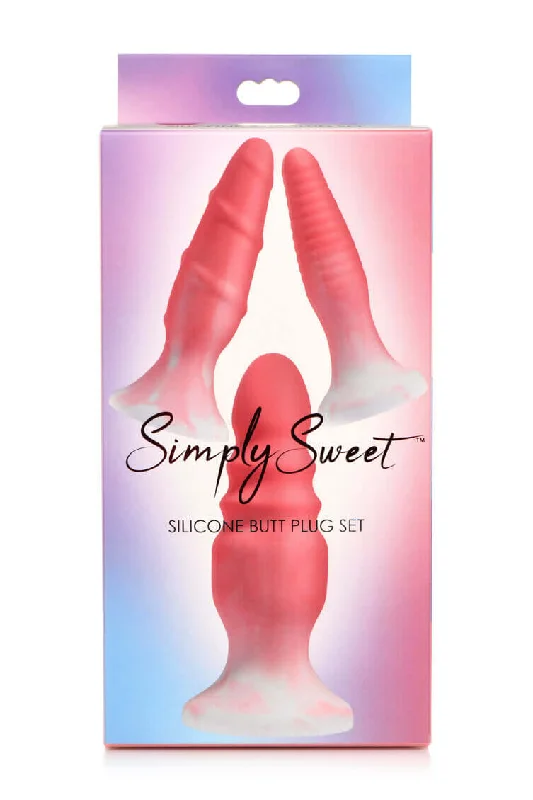 Indulge in Sweet Anal Pleasure with the Simply Sweet Silicone Butt Plug Set