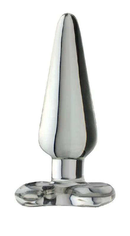 Blown Collection - Spade Anal Plug Clear Glass Medium