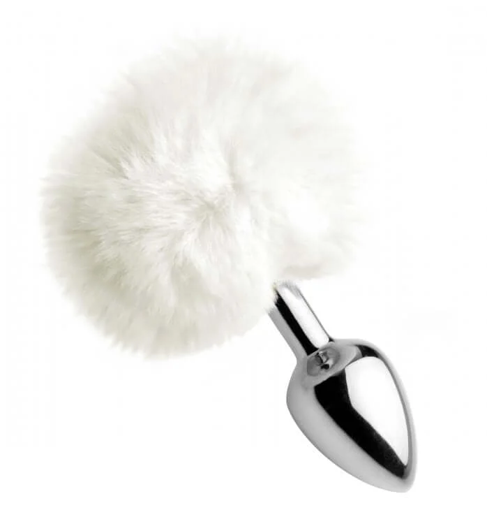 Tailz White Fluffy Bunny Tail Anal Plug | XR Brands | Sensual Play and Preparation